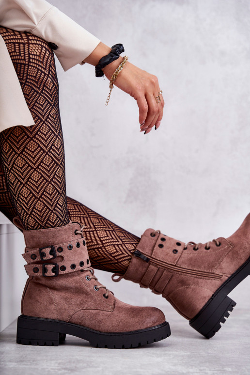 Stivali riscaldati in pelle scamosciata nel colore marrone Silvor