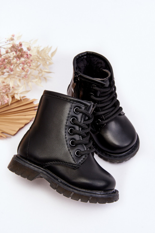 Stivali per bambini con cerniere in colore nero Omua