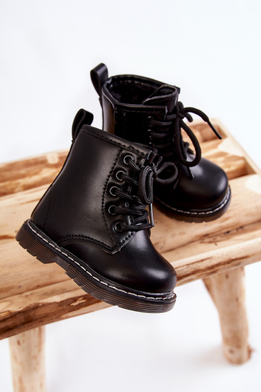 Stivali per bambini con cerniere in colore nero Omua