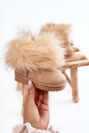 Doposci per bambini con pelliccia nel colore beige Ariana