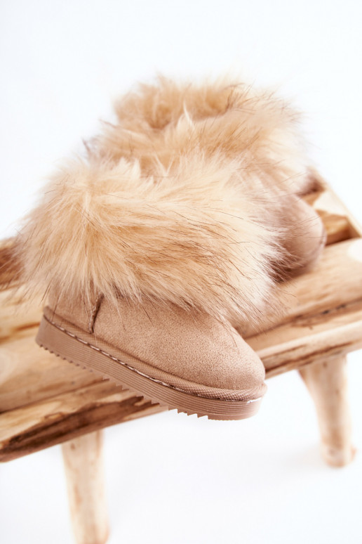 Doposci per bambini con pelliccia nel colore beige Ariana