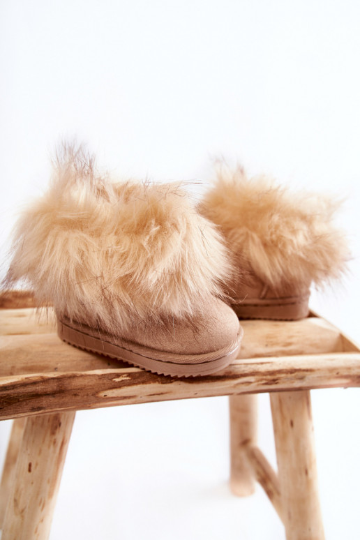 Doposci per bambini con pelliccia nel colore beige Ariana