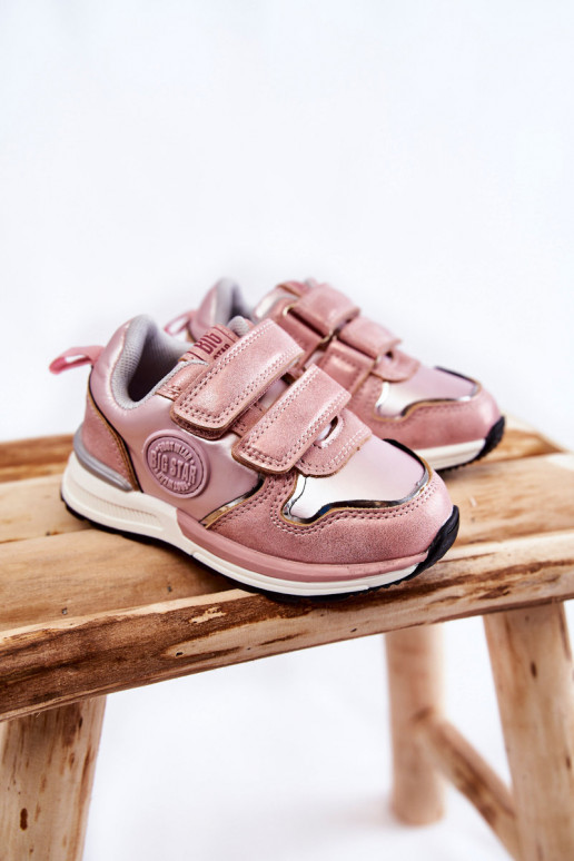 Scarpe sportive per bambini con chiusure adesive Memory Foam System Big Star KK374180 rosa
