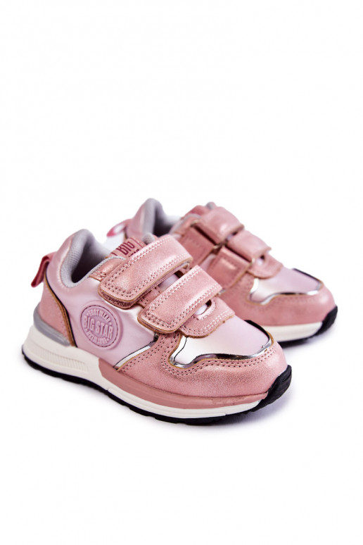 Scarpe sportive per bambini con chiusure adesive Memory Foam System Big Star KK374180 rosa
