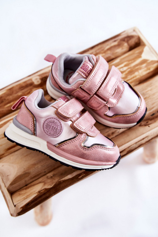 Scarpe sportive per bambini con chiusure adesive Memory Foam System Big Star KK374180 rosa