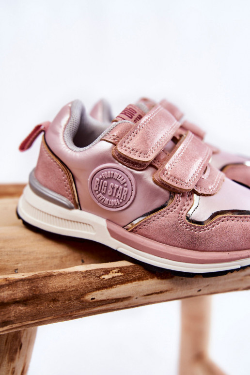 Scarpe sportive per bambini con chiusure adesive Memory Foam System Big Star KK374180 rosa