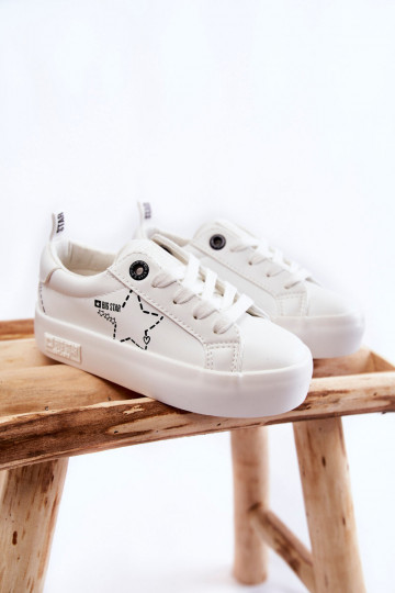 Scarpe sportive da bambino con lacci Big Star KK374222 colore bianco