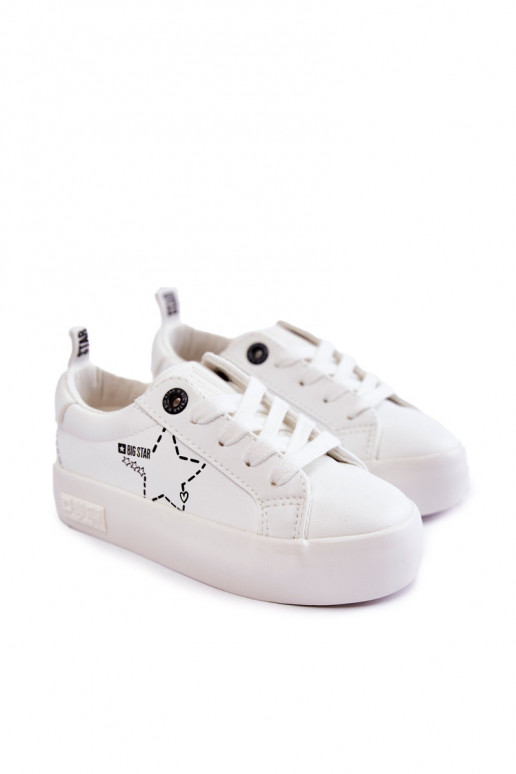 Scarpe sportive da bambino con lacci Big Star KK374222 colore bianco