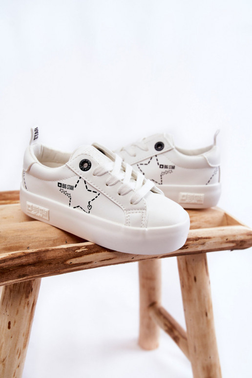 Scarpe sportive da bambino con lacci Big Star KK374222 colore bianco