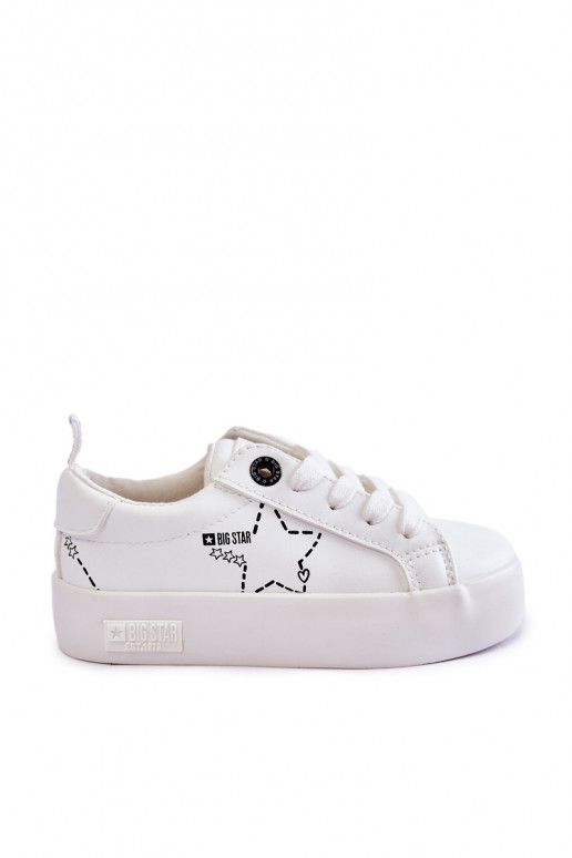 Scarpe sportive da bambino con lacci Big Star KK374222 colore bianco