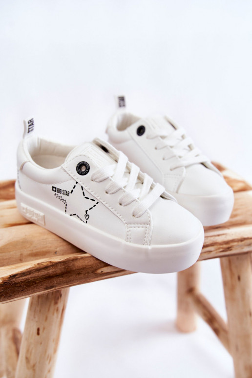 Scarpe sportive da bambino con lacci Big Star KK374222 colore bianco