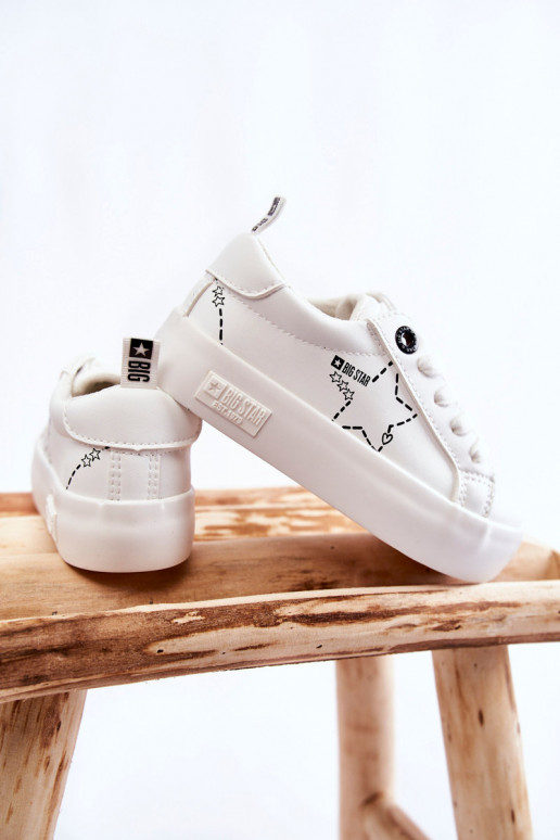 Scarpe sportive da bambino con lacci Big Star KK374222 colore bianco