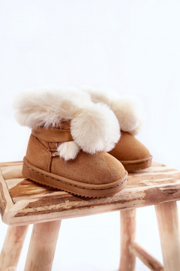 Stivali riscaldati per bambini doposci colore marrone-bianco Roofy