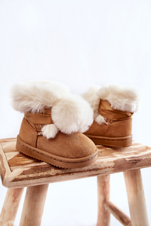 Stivali riscaldati per bambini doposci colore marrone-bianco Roofy