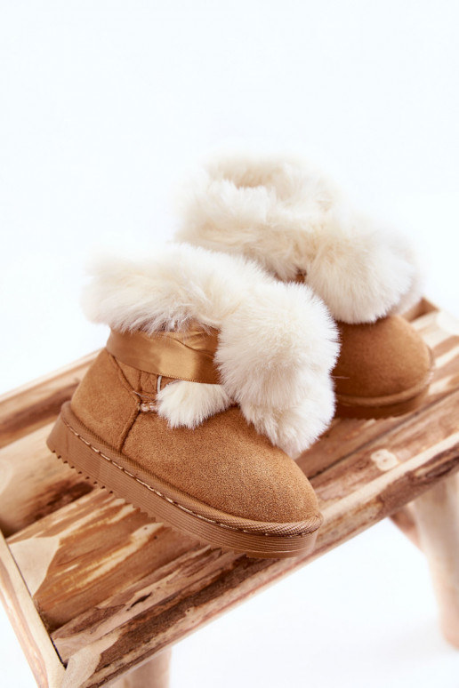 Stivali riscaldati per bambini doposci colore marrone-bianco Roofy