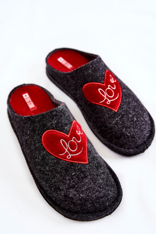 pantofole Big Star KK276019 Nero e rosso