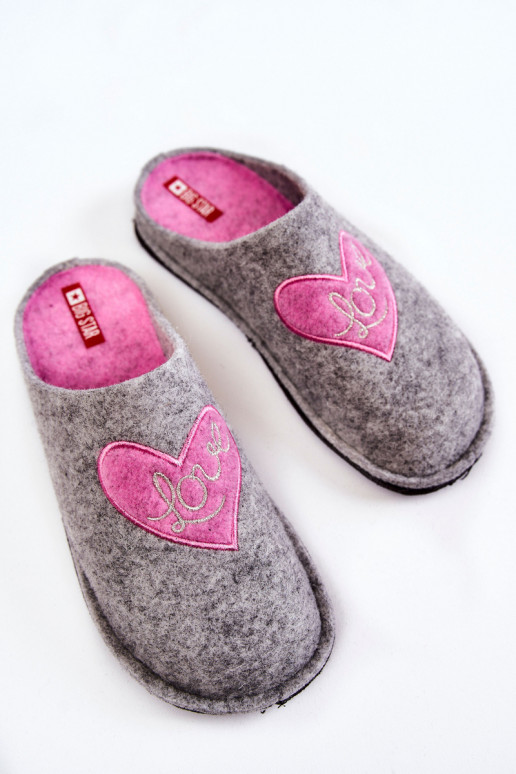 pantofole Big Star KK276020 colore grigio-rosa
