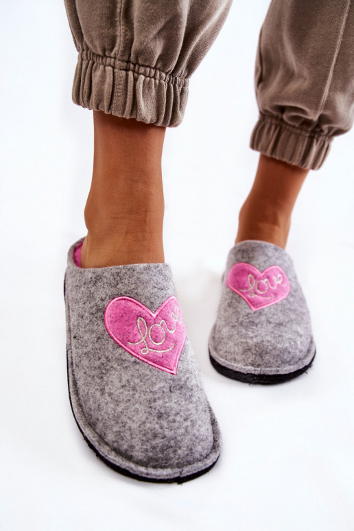pantofole Big Star KK276020 colore grigio-rosa