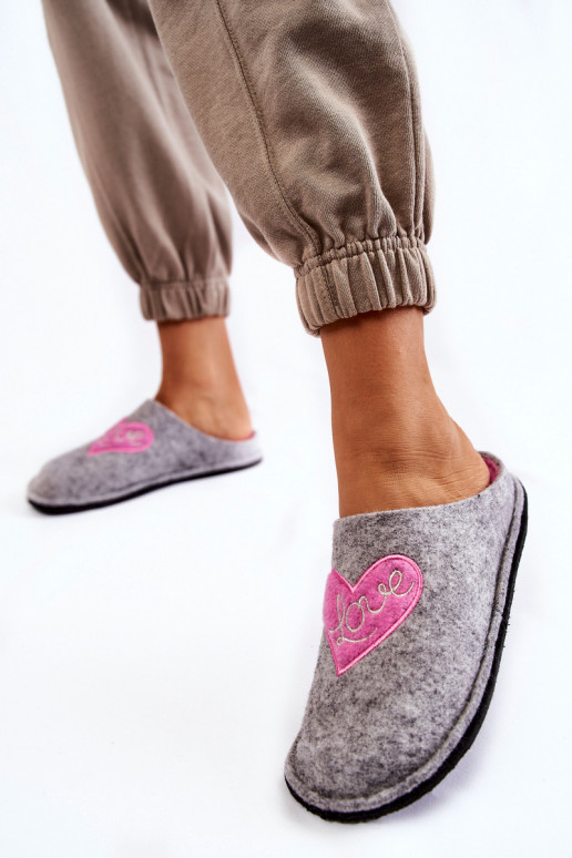 pantofole Big Star KK276020 colore grigio-rosa