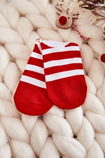 Calzini natalizi per bambini con strisce Cosas Colore bianco-rosso 2