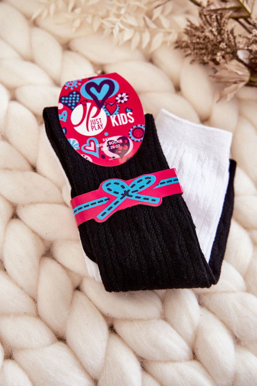 Calzini lunghi al ginocchio per ragazzi 2 pz. Colori bianco e nero