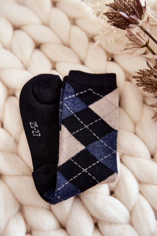 Calzini lunghi con fantasia a quadri 5 pz. Colori differenti