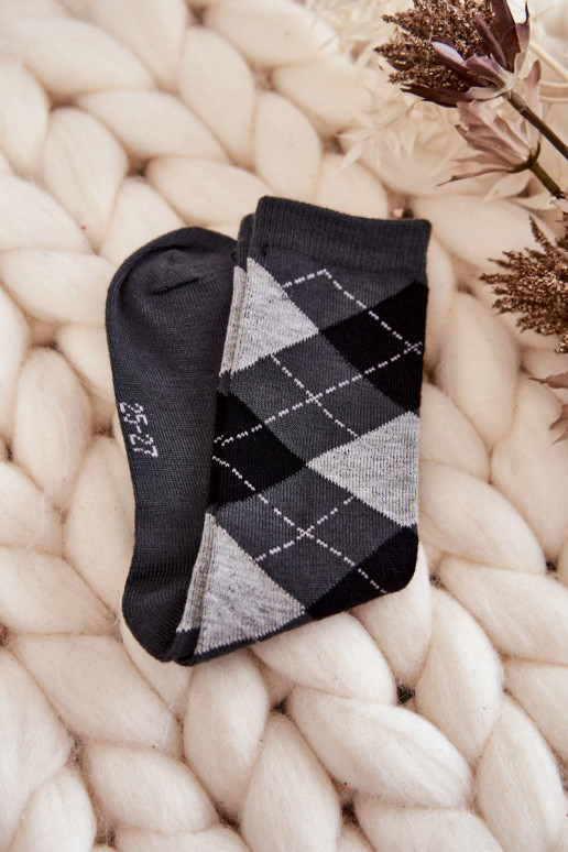 Calzini lunghi con fantasia a quadri 5 pz. Colori differenti