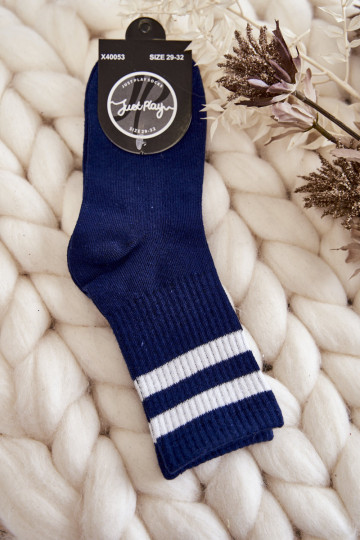 Calzini in cotone blu scuro 2