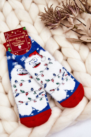 Calzini natalizi per bambini in colore blu