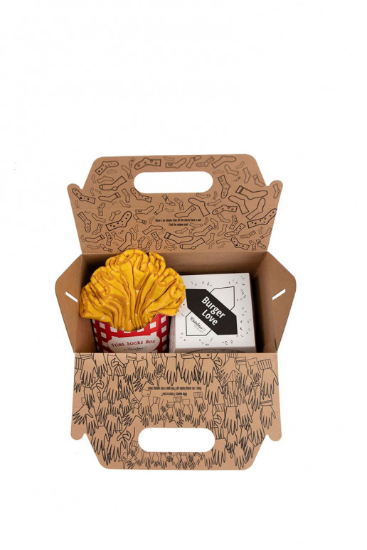 4 paia di calzini colorati in una scatola