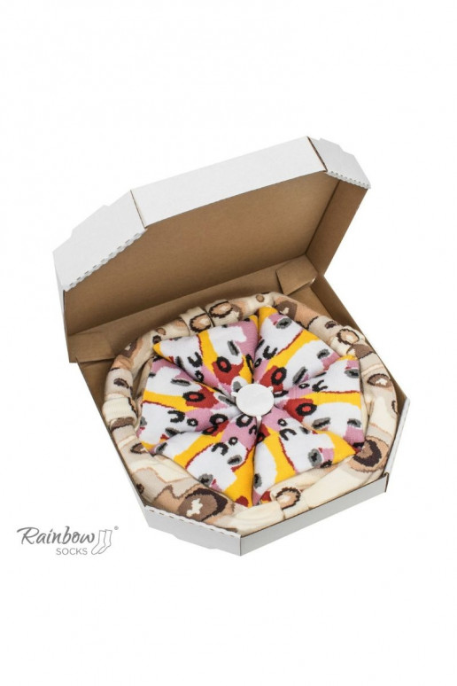 Calzini colorati in scatola Pizza 4 paia