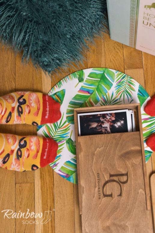 Calzini colorati in scatola Pizza 4 paia