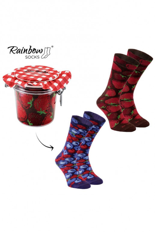 2 paia di calzini colorati in una scatola