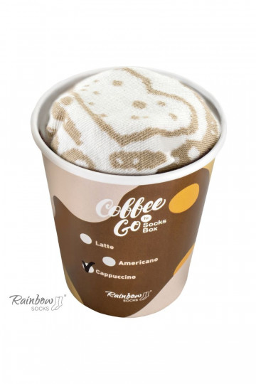 1 paio di calzini colorati color cappuccino in una scatola