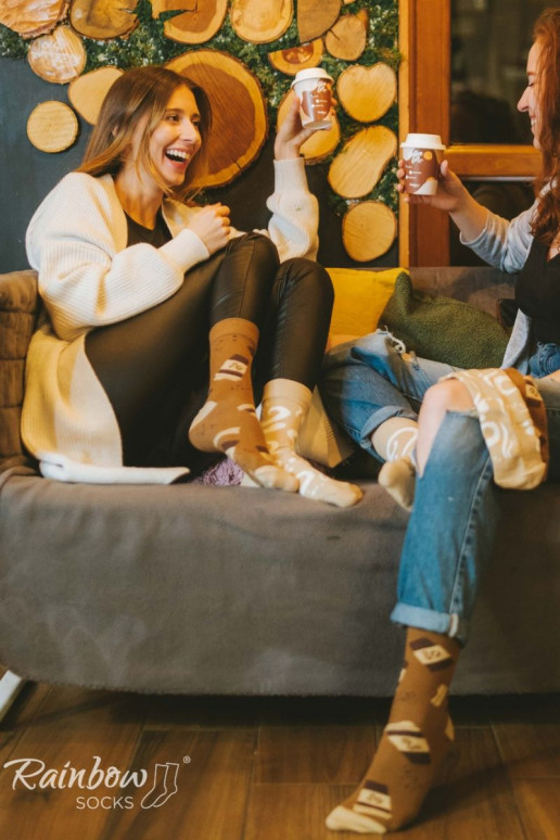 Calzini colorati in una scatola Caffe Latte 1 paio