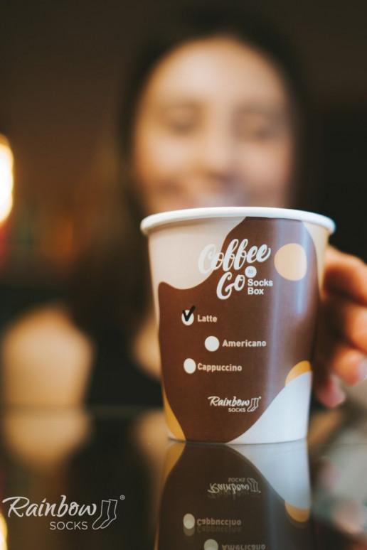 Calzini colorati in una scatola Caffe Latte 1 paio