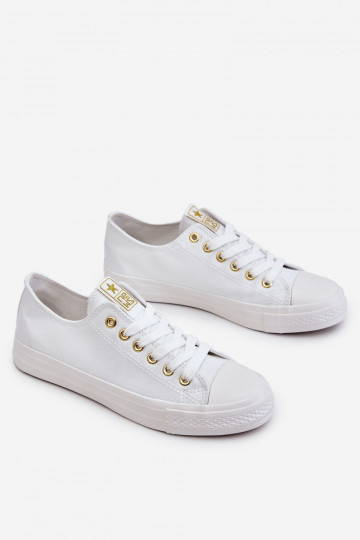 Scarpe per il tempo libero modello classico Colore bianco-oro Ecoma