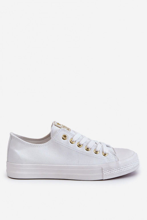 Scarpe per il tempo libero modello classico Colore bianco-oro Ecoma
