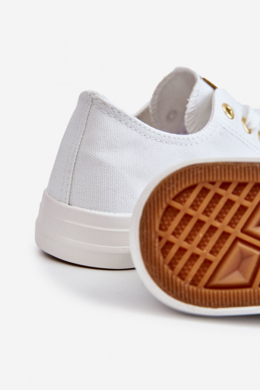 Scarpe per il tempo libero modello classico Colore bianco-oro Ecoma
