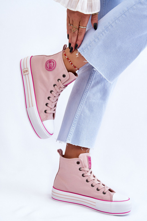 scarpe casual con plateau Big Star LL274186 rosa