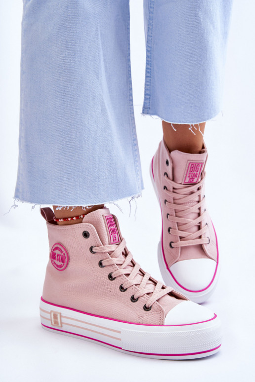 scarpe casual con plateau Big Star LL274186 rosa