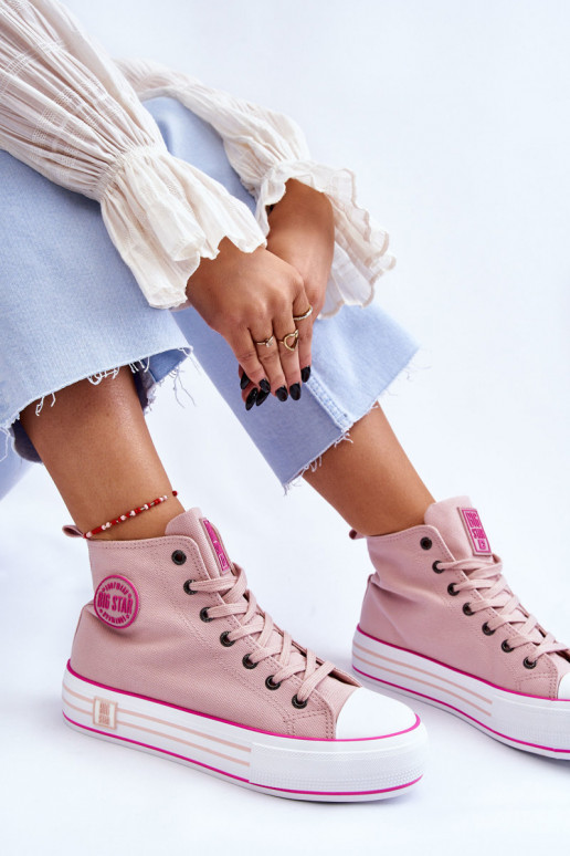 scarpe casual con plateau Big Star LL274186 rosa