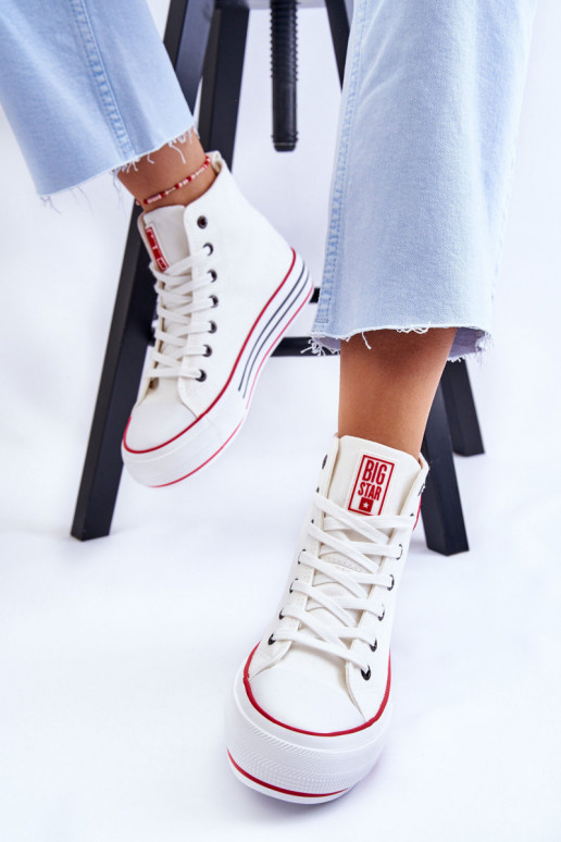 scarpe casual con plateau Big Star LL274185 colore bianco