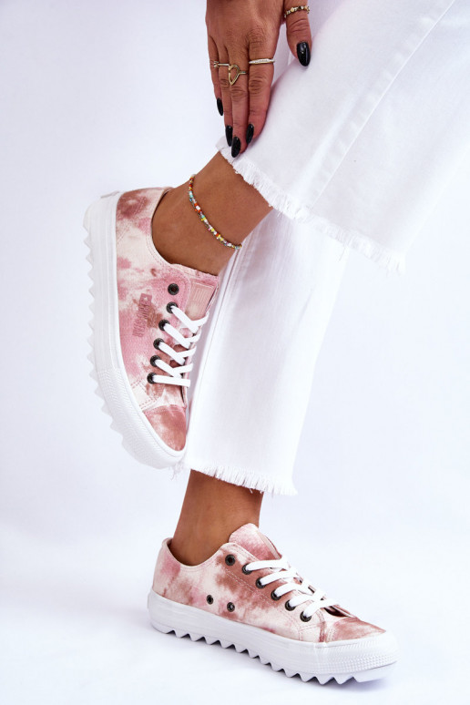 sneakers con suola piatta Big Star LL274044 colore rosa-beige