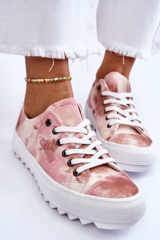sneakers con suola piatta Big Star LL274044 colore rosa-beige