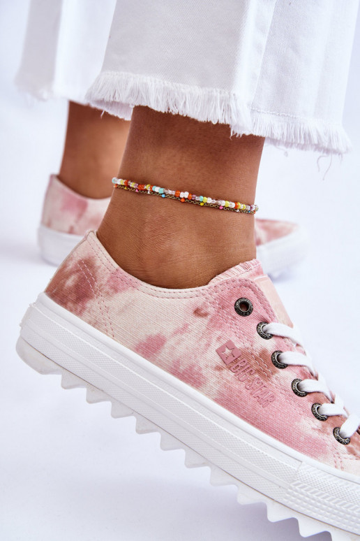 sneakers con suola piatta Big Star LL274044 colore rosa-beige