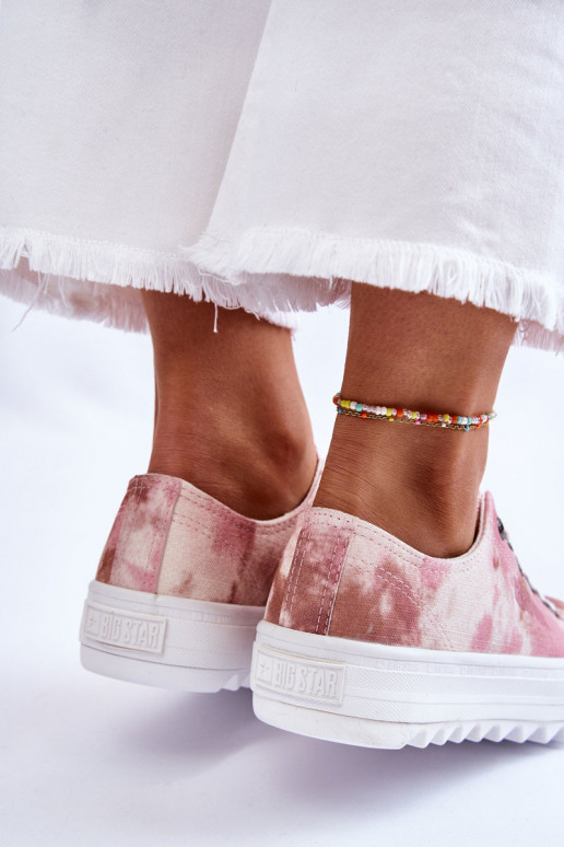 sneakers con suola piatta Big Star LL274044 colore rosa-beige