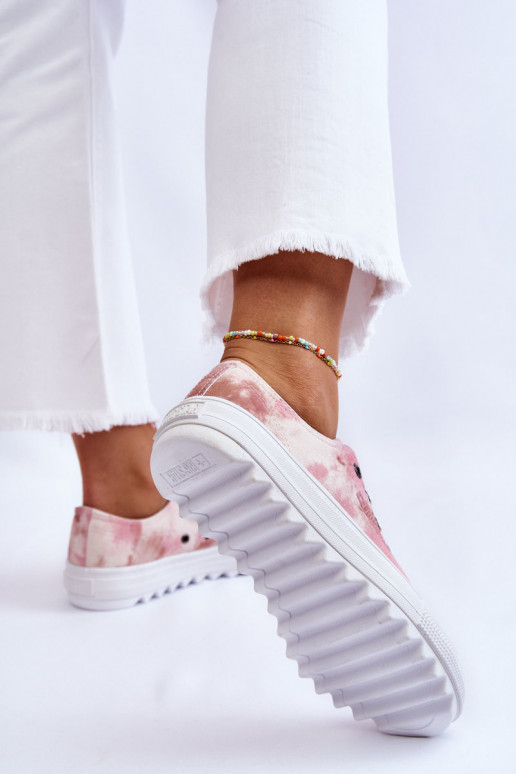 sneakers con suola piatta Big Star LL274044 colore rosa-beige