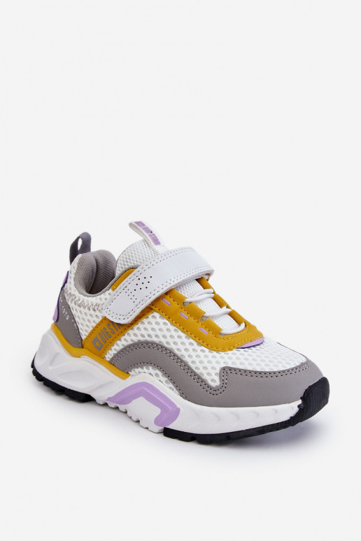 Scarpe da ginnastica per bambini con chiusure adesive Big Star JJ374257 Bianco-giallo