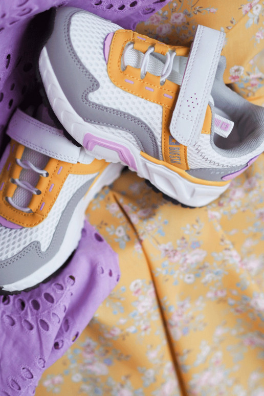 Scarpe da ginnastica per bambini con chiusure adesive Big Star JJ374257 Bianco-giallo